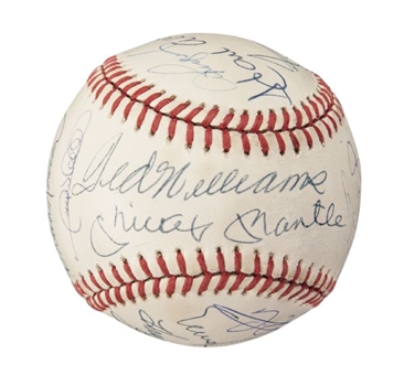 500 Home Run Club Baseball Signed By 16 Including Mantle and Williams